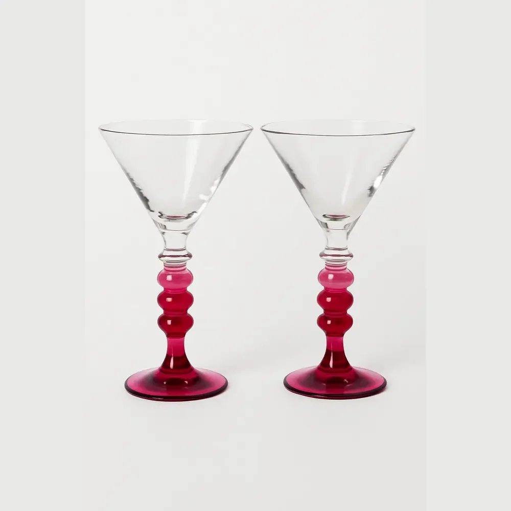 VTG Pier One collectible PIC18 martini cocktail Glass set- discontinued.